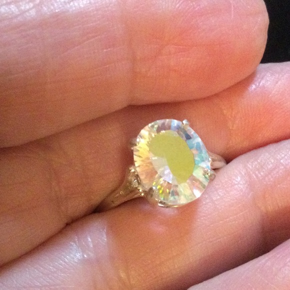 Unusual Aqua Aura Mystic Topaz Ring - Picture 11 of 13